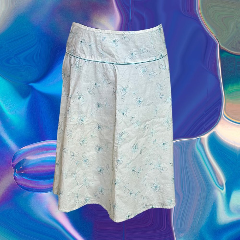 Ambiance Embroidered A-Line Skirt, L